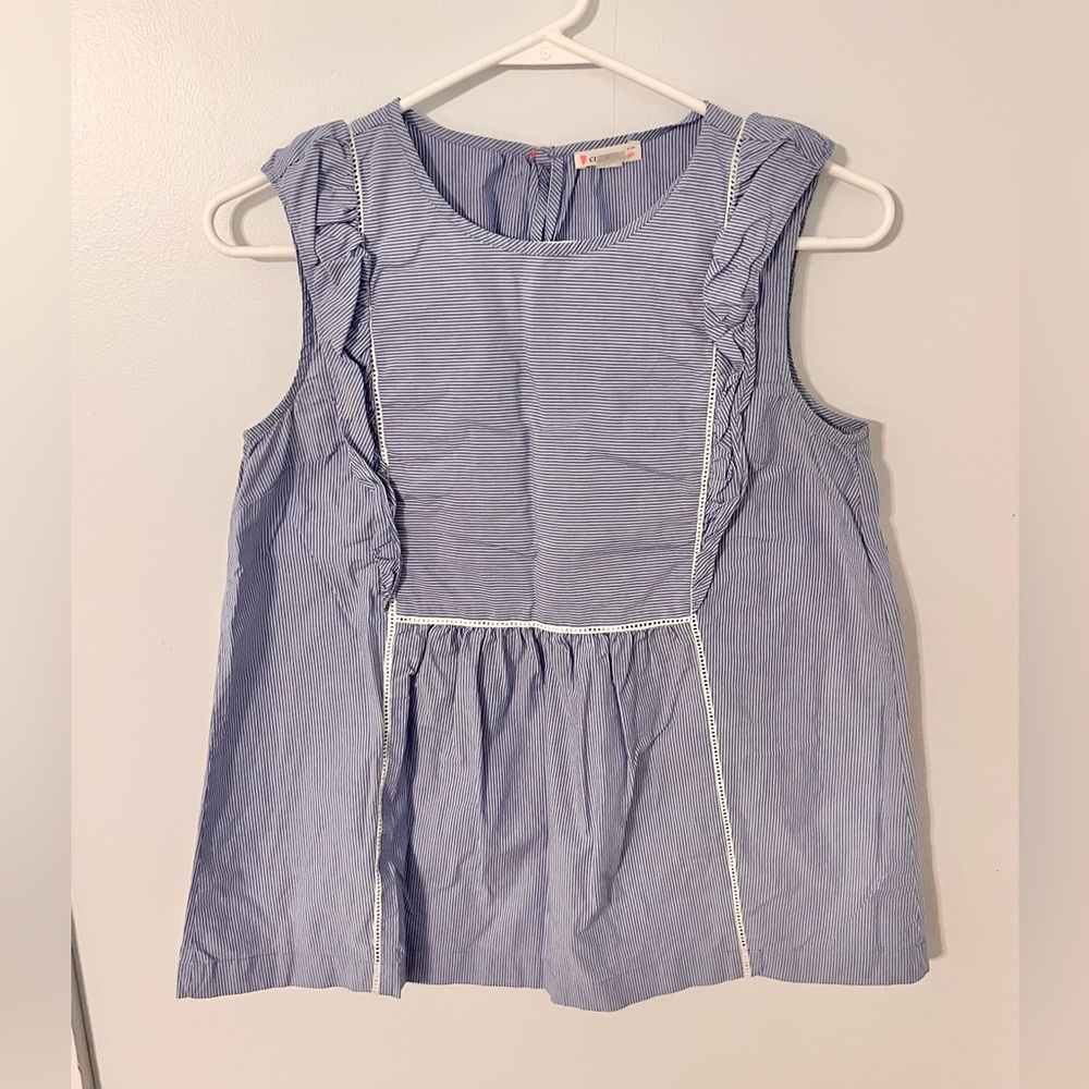 Crewcuts Girls Tank Preppy Ruffles Pleats size 16